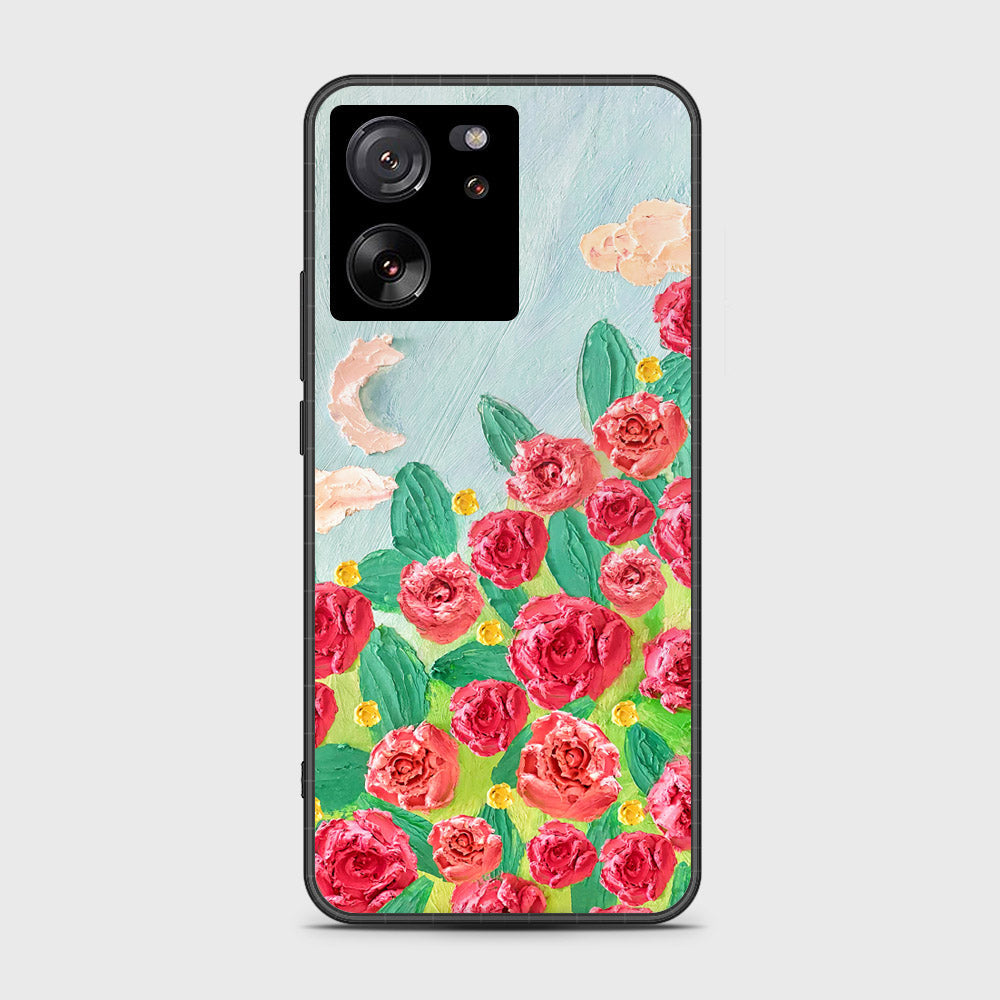 Xiaomi 13T Pro Cover - Floral Series - Design 10 - Red & Green - HQ Ultra Shine Premium Infinity Glass Soft Silicon Borders Case