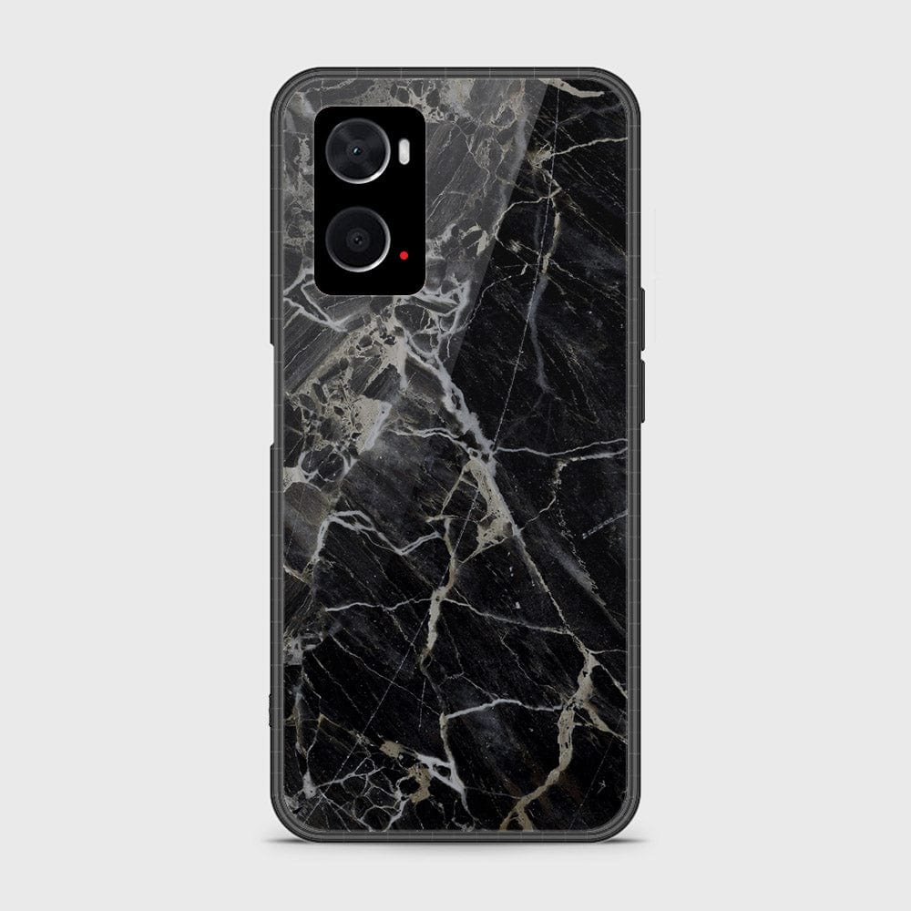 Oppo A96 4G Cover- Black Marble Series - D23 - HQ Ultra Shine Premium Infinity Glass Soft Silicon Borders Case ( Fast delivery )