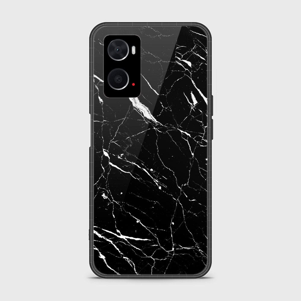 Oppo A96 4G Cover- Black Marble Series - D39 - HQ Ultra Shine Premium Infinity Glass Soft Silicon Borders Case ( Fast Delivery )