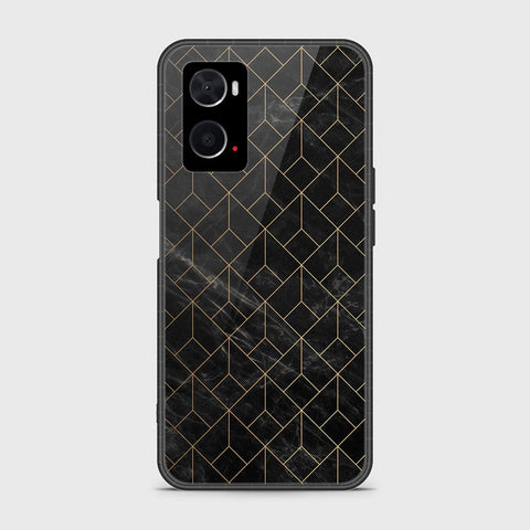 Oppo A96 4G Cover- Black Marble Series - HQ Ultra Shine Premium Infinity Glass Soft Silicon Borders Case