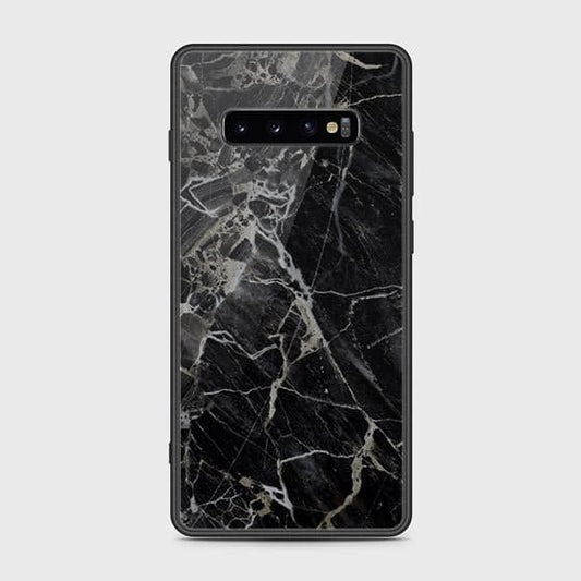 Samsung Galaxy S10 Plus Cover - Black Marble Series - HQ Ultra Shine Premium Infinity Glass Soft Silicon Borders Case ( Fast Delivery )