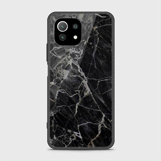 Xiaomi 11 Lite 5G NE Cover - Black Marble Series - HQ Ultra Shine Premium Infinity Glass Soft Silicon Borders Case