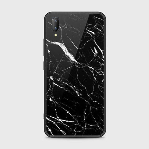 Vivo V11 Cover - Black Marble Series - HQ Ultra Shine Premium Infinity Glass Soft Silicon Borders Case