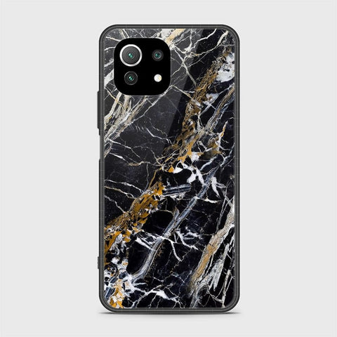 Xiaomi 11 Lite 5G NE Cover - Black Marble Series - HQ Ultra Shine Premium Infinity Glass Soft Silicon Borders Case