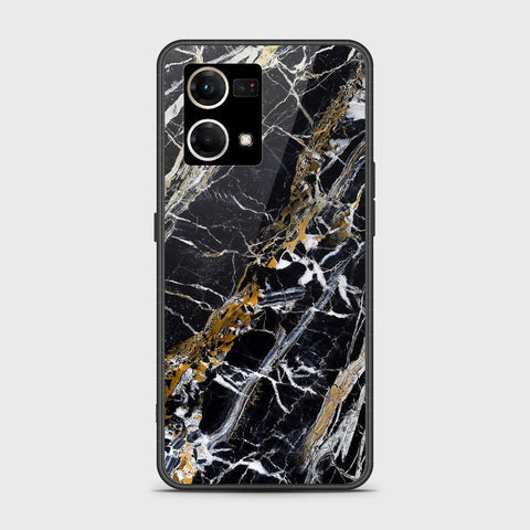 Oppo Reno 7 4G Cover - Black Marble Series - HQ Ultra Shine Premium Infinity Glass Soft Silicon Borders Case SuccessActive