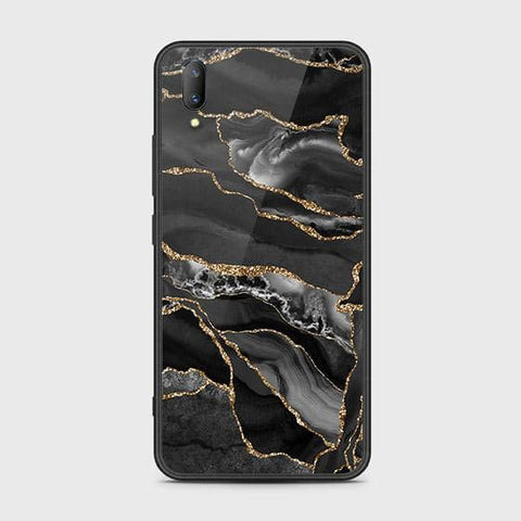 Vivo V11 Cover - Black Marble Series - HQ Ultra Shine Premium Infinity Glass Soft Silicon Borders Case