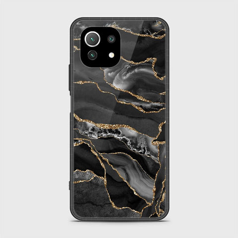 Xiaomi 11 Lite 5G NE Cover - Black Marble Series - HQ Ultra Shine Premium Infinity Glass Soft Silicon Borders Case