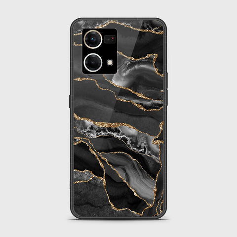 Oppo Reno 7 4G Cover - Black Marble Series - HQ Ultra Shine Premium Infinity Glass Soft Silicon Borders Case SuccessActive