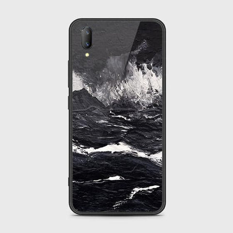 Vivo V11 Cover - Black Marble Series - HQ Ultra Shine Premium Infinity Glass Soft Silicon Borders Case