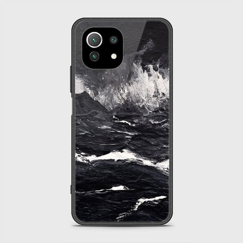 Xiaomi 11 Lite 5G NE Cover - Black Marble Series - HQ Ultra Shine Premium Infinity Glass Soft Silicon Borders Case