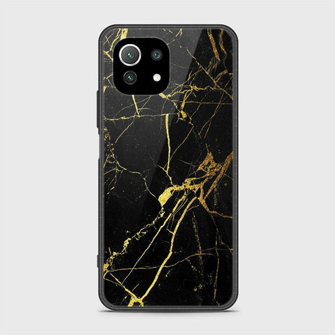 Xiaomi 11 Lite 5G NE Cover - Black Marble Series - HQ Ultra Shine Premium Infinity Glass Soft Silicon Borders Case