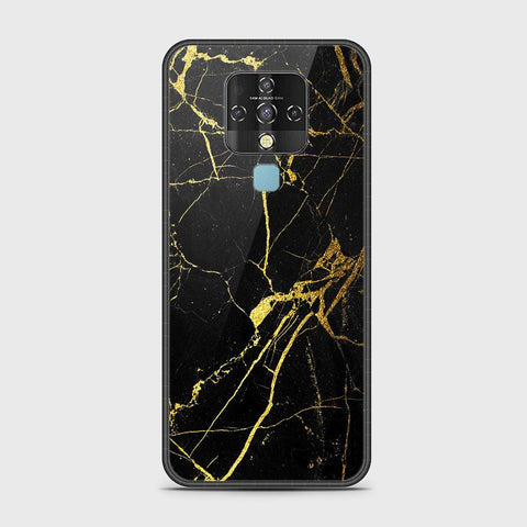 Tecno Camon 16 Cover - Black Marble Series - HQ Ultra Shine Premium Infinity Glass Soft Silicon Borders Case (Fast Delivery) (SU)