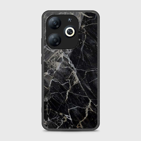 Infinix Smart 8 Plus Cover - Black Marble Series - HQ Ultra Shine Premium Infinity Glass Soft Silicon Borders Case