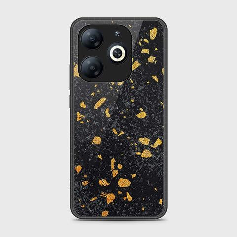 Infinix Smart 8 Plus Cover - Black Marble Series - HQ Ultra Shine Premium Infinity Glass Soft Silicon Borders Case