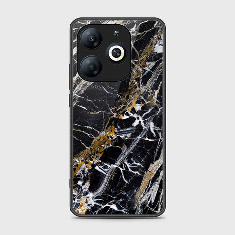 Infinix Smart 8 Plus Cover - Black Marble Series - HQ Ultra Shine Premium Infinity Glass Soft Silicon Borders Case