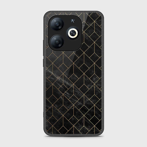 Infinix Smart 8 Plus Cover - Black Marble Series - HQ Ultra Shine Premium Infinity Glass Soft Silicon Borders Case