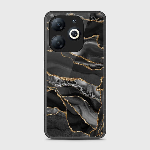 Infinix Smart 8 Plus Cover - Black Marble Series - HQ Ultra Shine Premium Infinity Glass Soft Silicon Borders Case