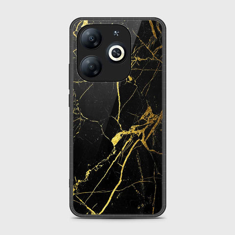 Infinix Smart 8 Plus Cover - Black Marble Series - HQ Ultra Shine Premium Infinity Glass Soft Silicon Borders Case