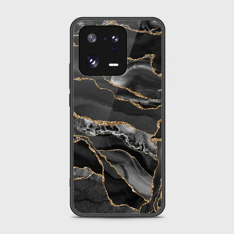 Xiaomi 13 Pro Cover- Black Marble Series - HQ Ultra Shine Premium Infinity Glass Soft Silicon Borders Case (Fast Delivery (SU))