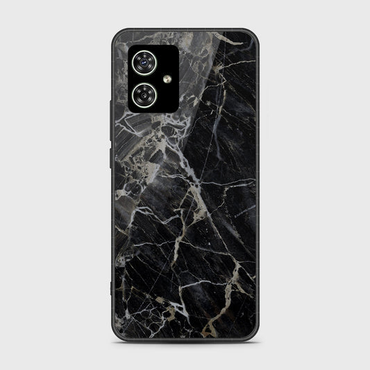 Motorola Moto G54 Cover- Black Marble Series - HQ Ultra Shine Premium Infinity Glass Soft Silicon Borders Case