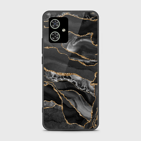 Motorola Moto G54 Cover- Black Marble Series - HQ Ultra Shine Premium Infinity Glass Soft Silicon Borders Case