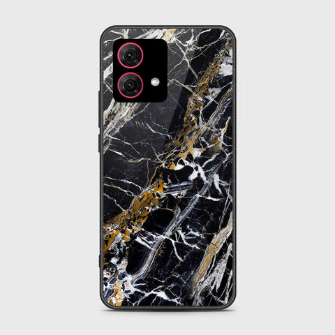 Motorola Moto G84 Cover - Black Marble Series - HQ Ultra Shine Premium Infinity Glass Soft Silicon Borders Case