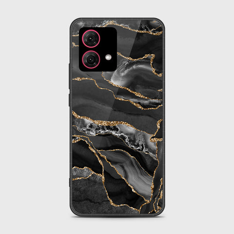 Motorola Moto G84 Cover - Black Marble Series - HQ Ultra Shine Premium Infinity Glass Soft Silicon Borders Case