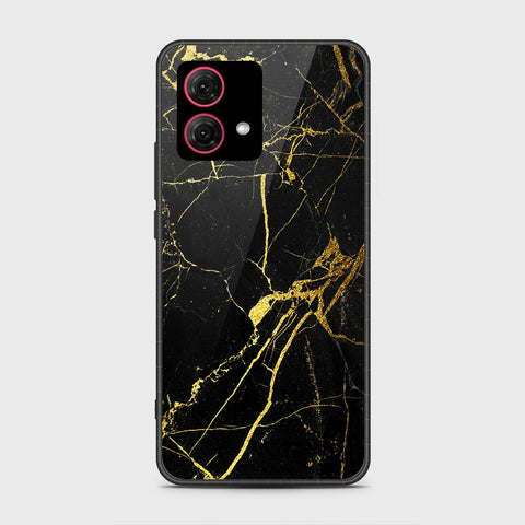 Motorola Moto G84 Cover - Black Marble Series - HQ Ultra Shine Premium Infinity Glass Soft Silicon Borders Case