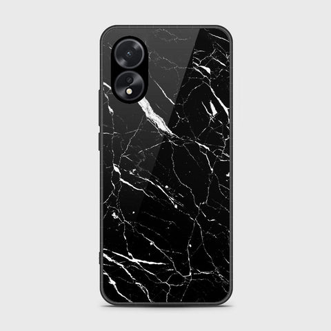 Oppo A38 Cover- Black Marble Series - HQ Ultra Shine Premium Infinity Glass Soft Silicon Borders Case