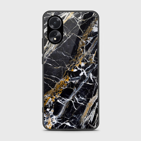 Oppo A38 Cover- Black Marble Series - HQ Ultra Shine Premium Infinity Glass Soft Silicon Borders Case