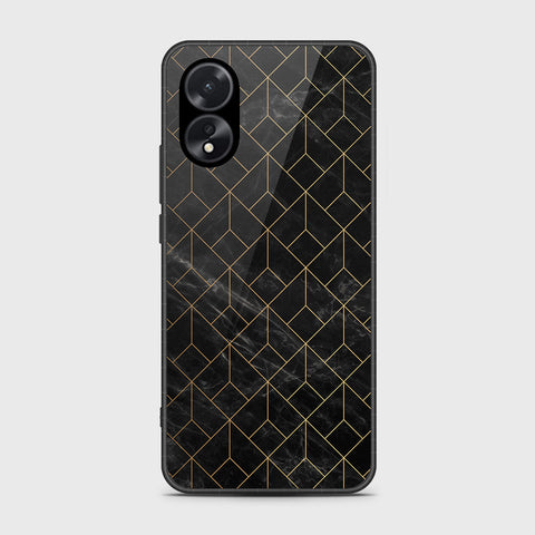 Oppo A38 Cover- Black Marble Series - HQ Ultra Shine Premium Infinity Glass Soft Silicon Borders Case