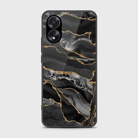 Oppo A38 Cover- Black Marble Series - HQ Ultra Shine Premium Infinity Glass Soft Silicon Borders Case