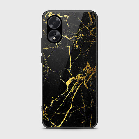 Oppo A38 Cover- Black Marble Series - HQ Ultra Shine Premium Infinity Glass Soft Silicon Borders Case