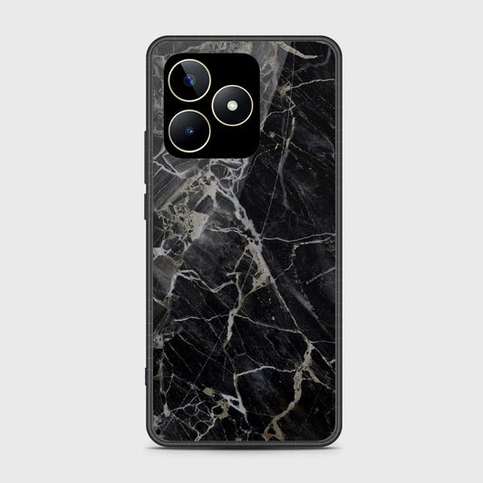 Realme Note 50 Cover- Black Marble Series - HQ Ultra Shine Premium Infinity Glass Soft Silicon Borders Case