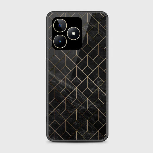 Realme C51 Cover- Black Marble Series - HQ Ultra Shine Premium Infinity Glass Soft Silicon Borders Case (Fast Delivery)