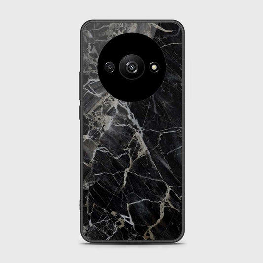 Xiaomi Redmi A3x Cover- Black Marble Series - HQ Ultra Shine Premium Infinity Glass Soft Silicon Borders Case