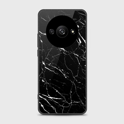 Xiaomi Redmi A3x Cover- Black Marble Series - HQ Ultra Shine Premium Infinity Glass Soft Silicon Borders Case