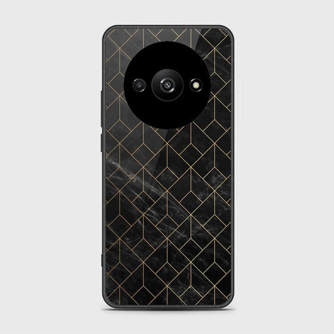 Xiaomi Redmi A3 Cover- Black Marble Series - HQ Ultra Shine Premium Infinity Glass Soft Silicon Borders Case (Fast Delivery)