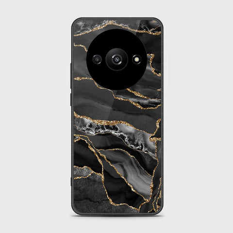 Xiaomi Redmi A3 Cover- Black Marble Series - HQ Ultra Shine Premium Infinity Glass Soft Silicon Borders Case (Fast Delivery)