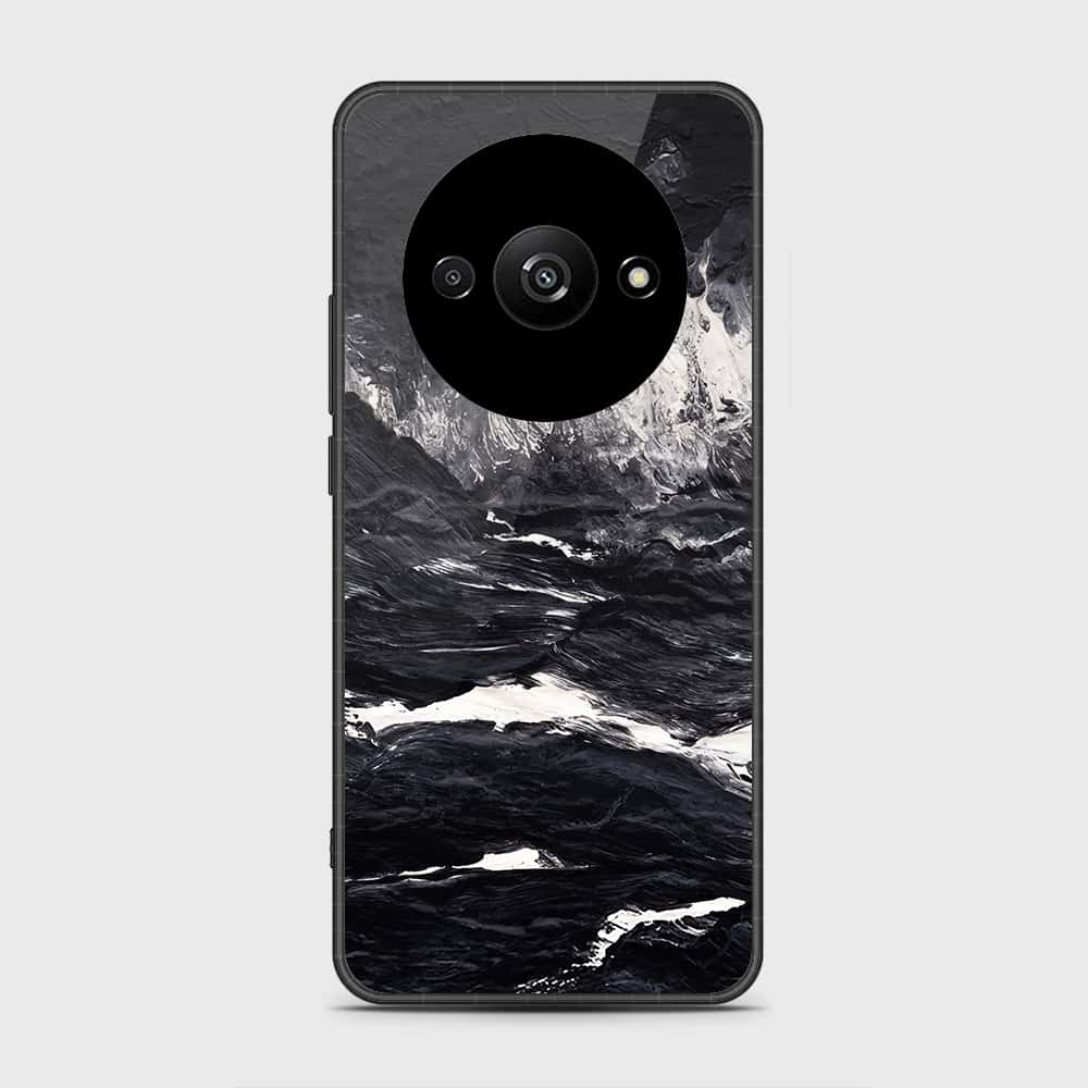 Xiaomi Redmi A3 Cover- Black Marble Series - HQ Ultra Shine Premium Infinity Glass Soft Silicon Borders Case (Fast Delivery)