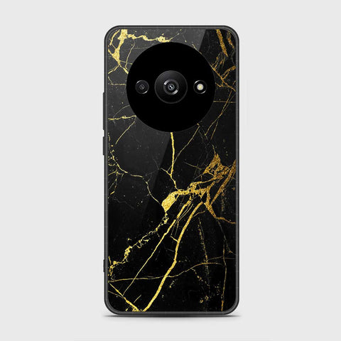 Xiaomi Redmi A3 Cover- Black Marble Series - HQ Ultra Shine Premium Infinity Glass Soft Silicon Borders Case (Fast Delivery)