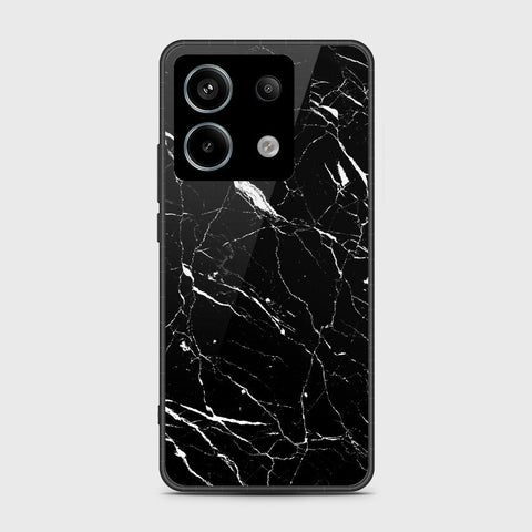 Xiaomi Poco M6 Pro 4G Cover- Black Marble Series - HQ Ultra Shine Premium Infinity Glass Soft Silicon Borders Case