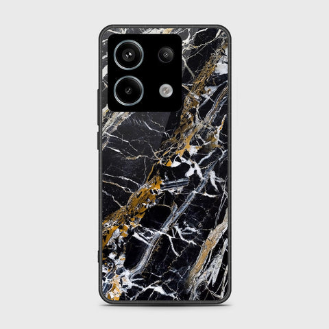 Xiaomi Poco M6 Pro 4G Cover- Black Marble Series - HQ Ultra Shine Premium Infinity Glass Soft Silicon Borders Case