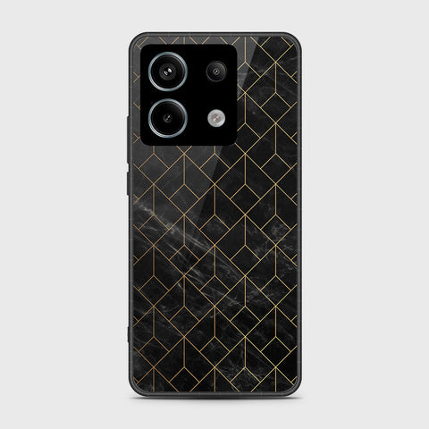 Xiaomi Poco M6 Pro 4G Cover- Black Marble Series - HQ Ultra Shine Premium Infinity Glass Soft Silicon Borders Case