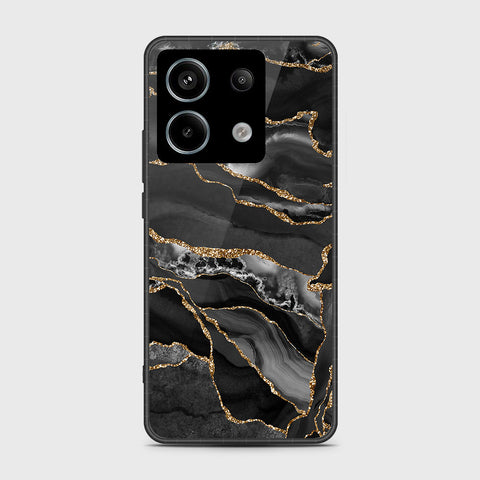 Xiaomi Poco M6 Pro 4G Cover- Black Marble Series - HQ Ultra Shine Premium Infinity Glass Soft Silicon Borders Case