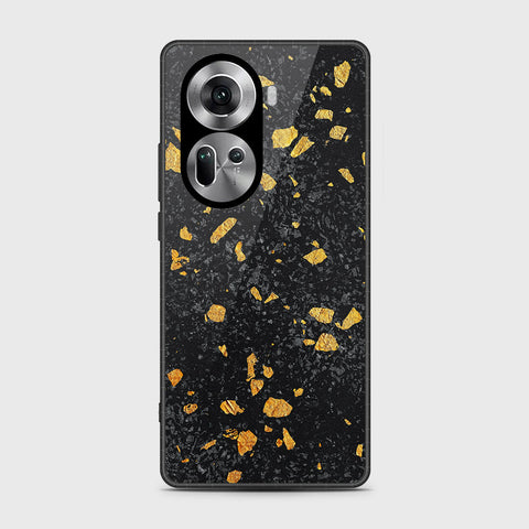 Oppo Reno 11 5G Cover- Black Marble Series - HQ Ultra Shine Premium Infinity Glass Soft Silicon Borders Case