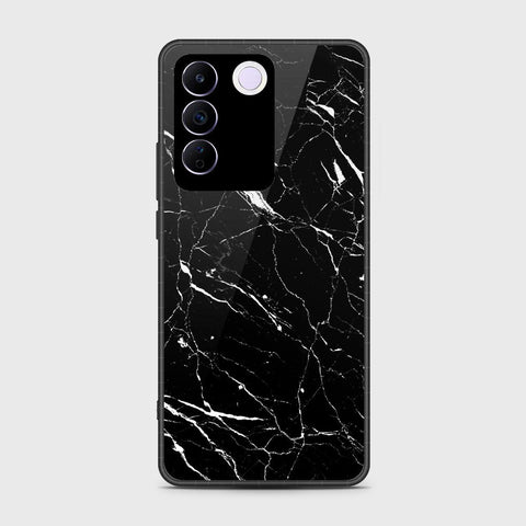 Vivo V27e Cover- Black Marble Series - HQ Premium Shine Durable Shatterproof Case