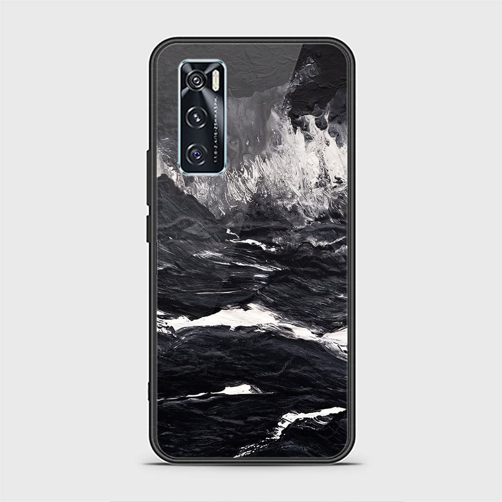 Vivo V20 SE Cover - Black Marble Series - D48 - HQ Ultra Shine Premium Infinity Glass Soft Silicon Borders Casee ( Fast Delivery )