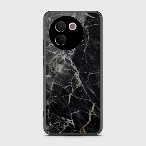 Vivo V30e Cover- Black Marble Series - HQ Ultra Shine Premium Infinity Glass Soft Silicon Borders Case