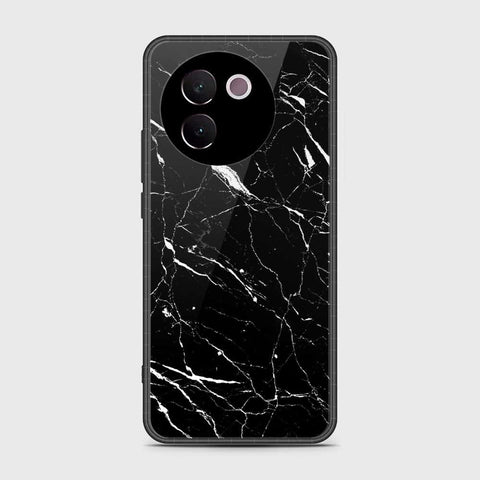 Vivo V30e Cover- Black Marble Series - HQ Ultra Shine Premium Infinity Glass Soft Silicon Borders Case